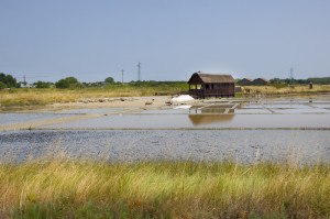 Hütte und die Saline von Cervia